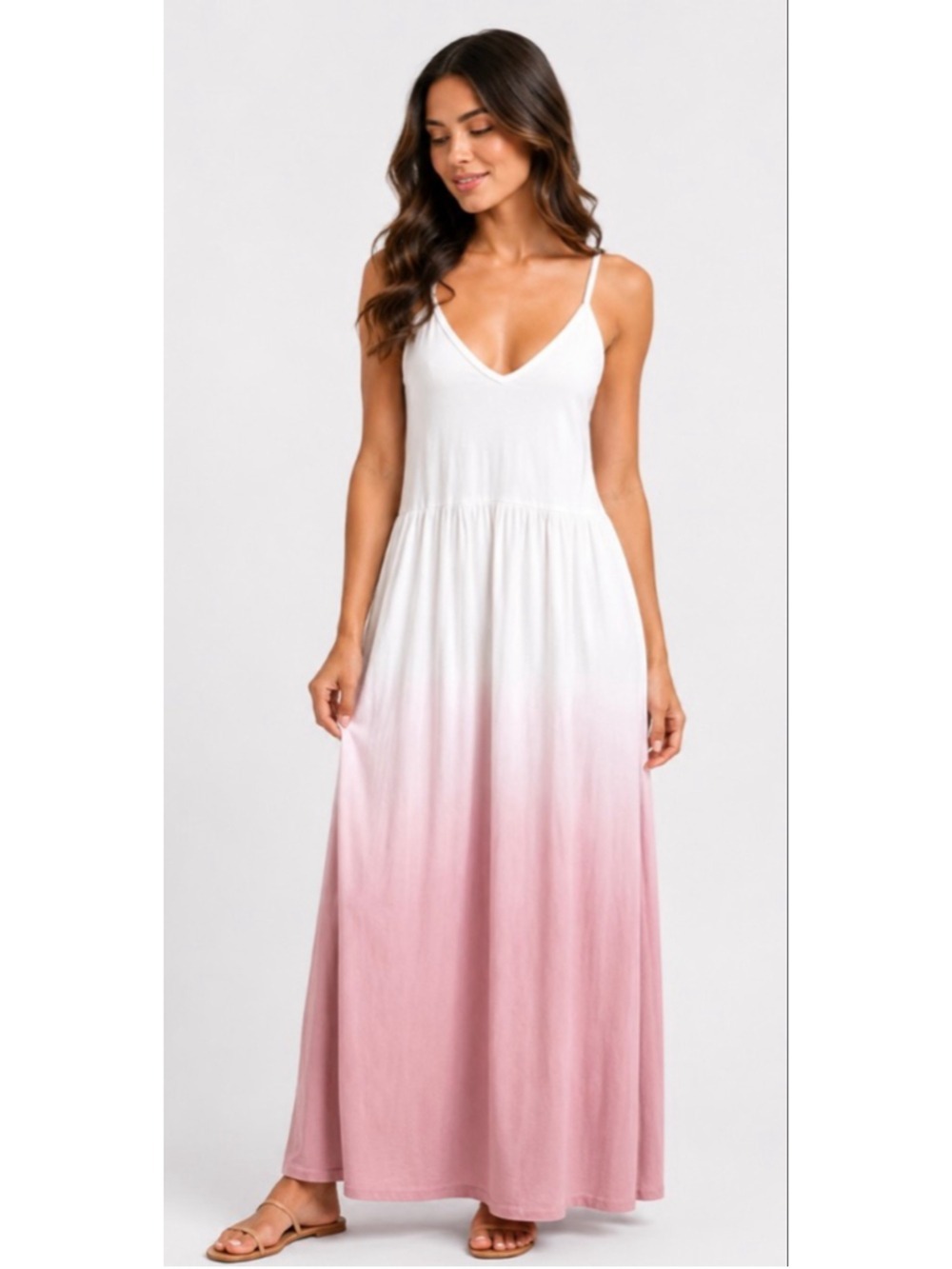 NWT Z SUPPLY White Pink Ombre Maxi Dress M
